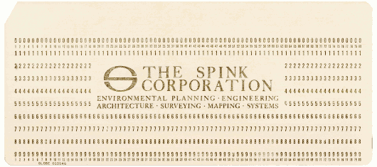  [Spink Corporation Punched Card] 