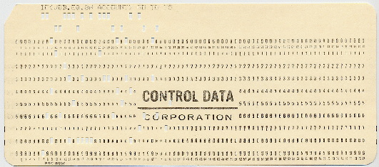  [Control Data Corporation Punched Card] 